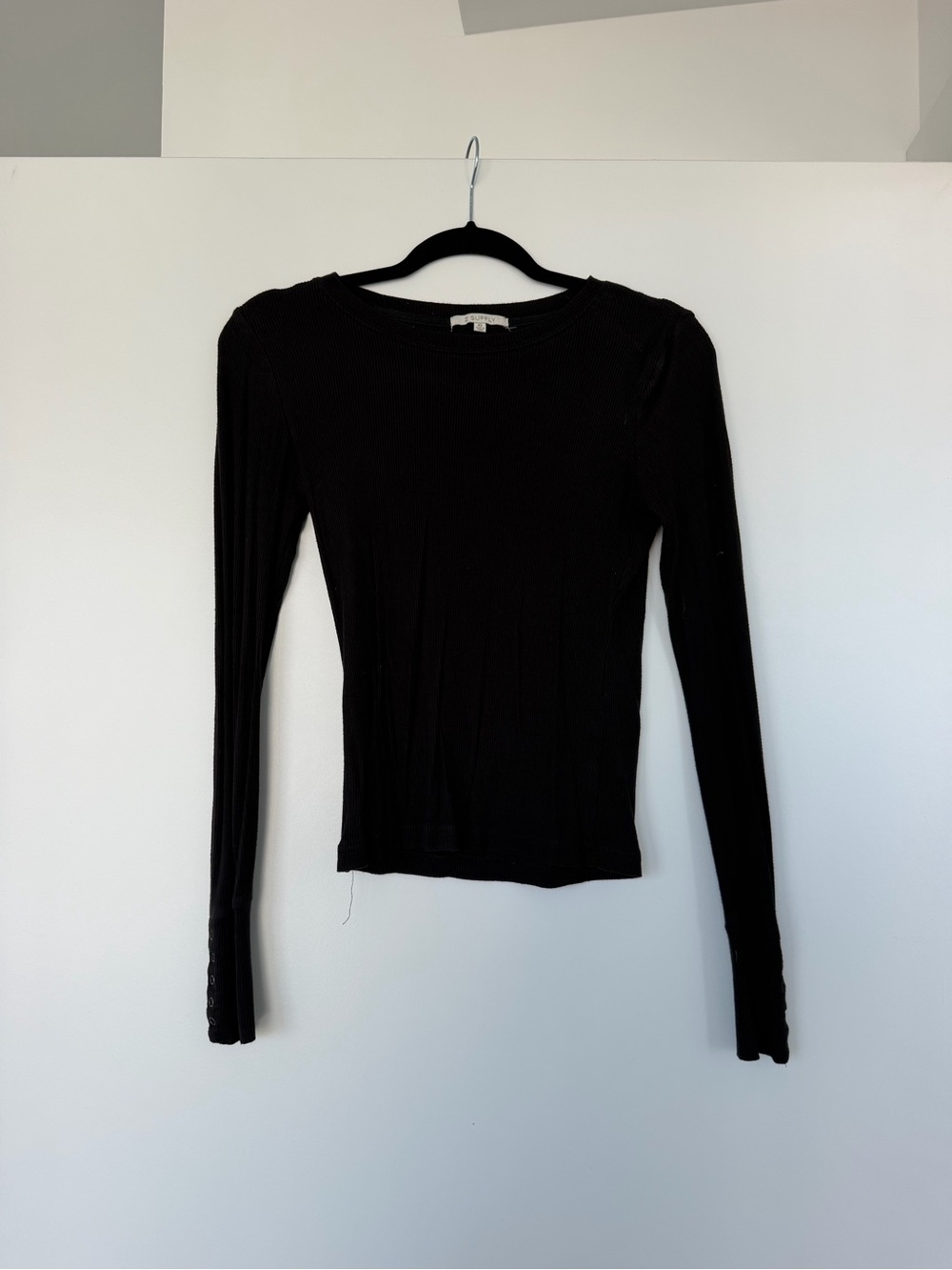 ZSupply Ribbed Black Long-Sleeve